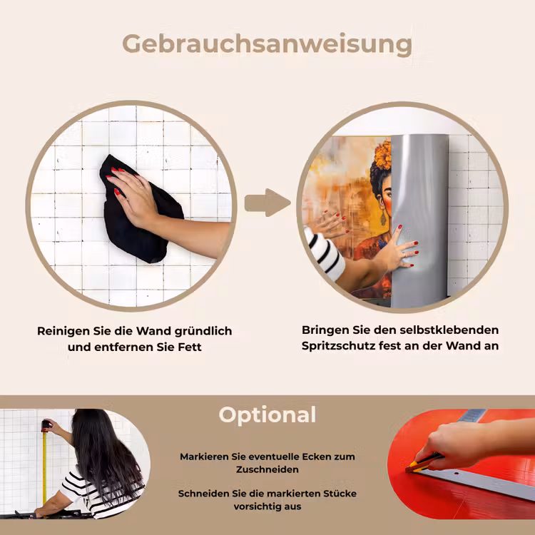 Spritzschutz Küche - Porträt - Schmuck - Malerei — 6