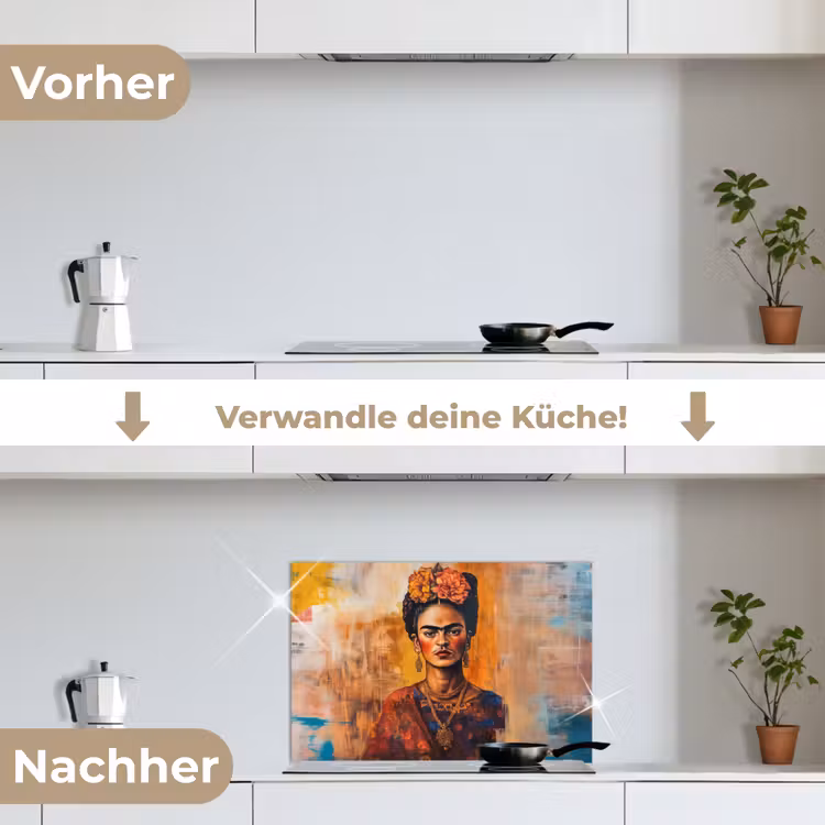 Spritzschutz Küche - Porträt - Schmuck - Malerei — 7