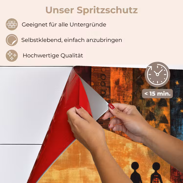 Spritzschutz Küche - Scherenschnitte - Abstrakt - Sonne - Mond — 4