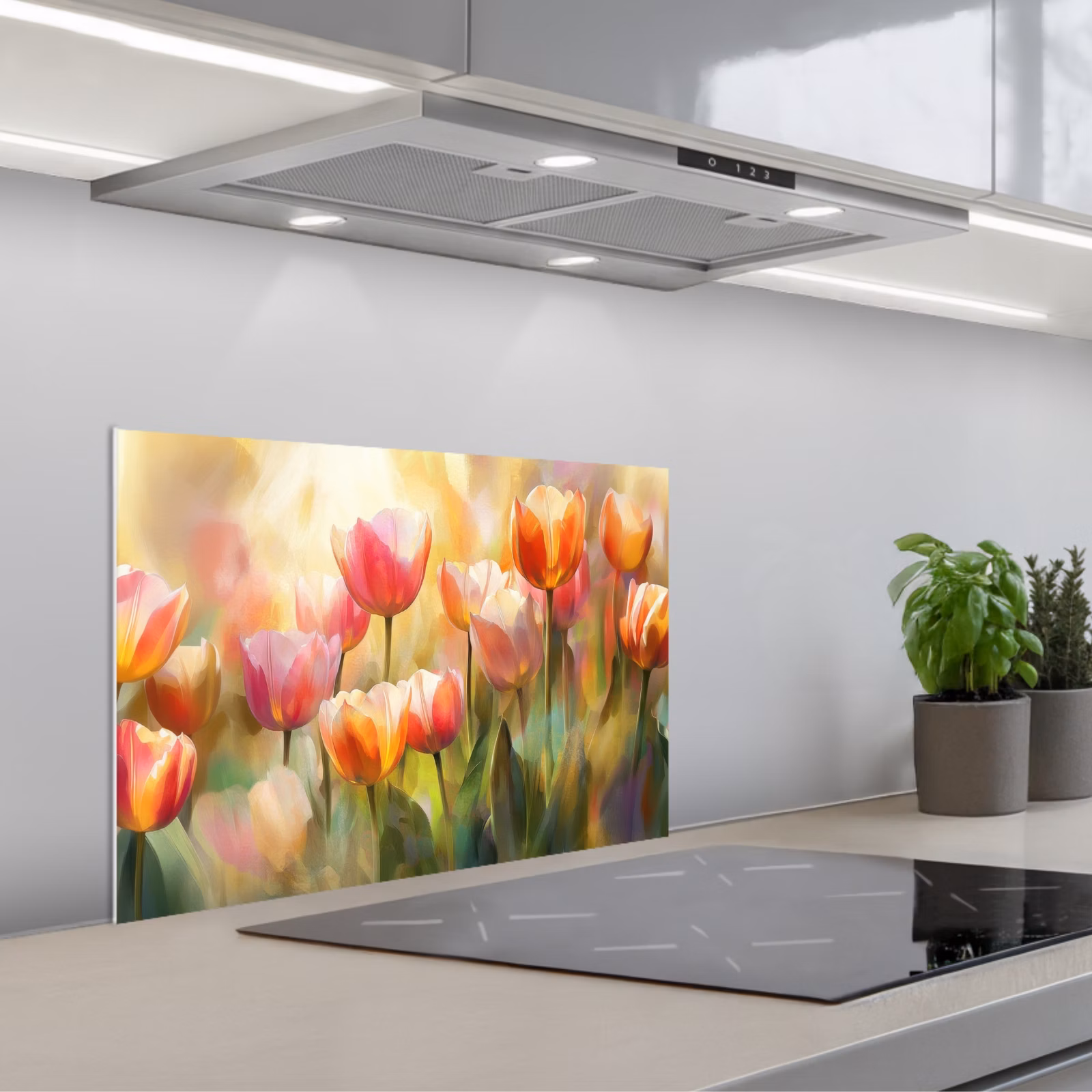 Spritzschutz Küche - Tulpen - Märchenhaft - Farbenfroh — 1