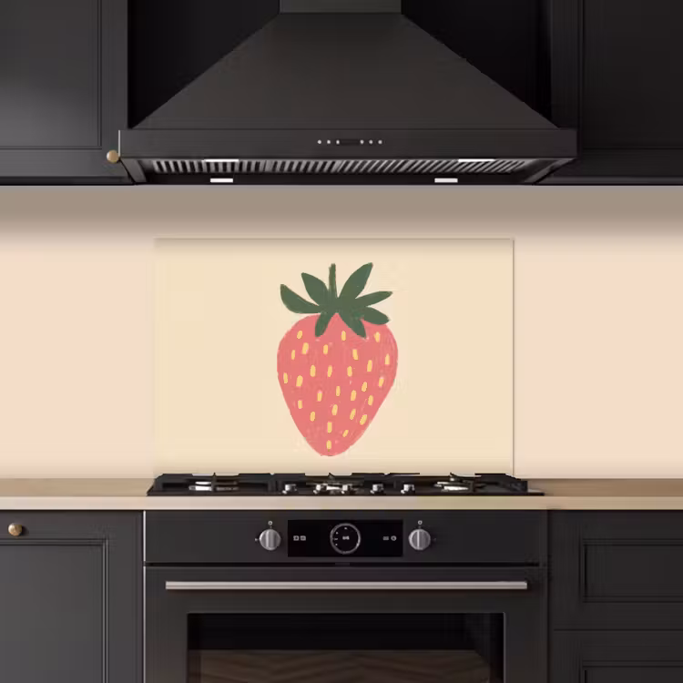 Spritzschutz Küche - Erdbeere - Minimalistisch - Rot - Obst — 5