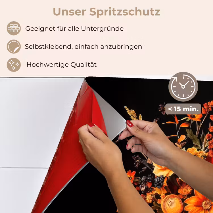 Spritzschutz Küche - Herbst - Blumenstrauß - Orange — 4