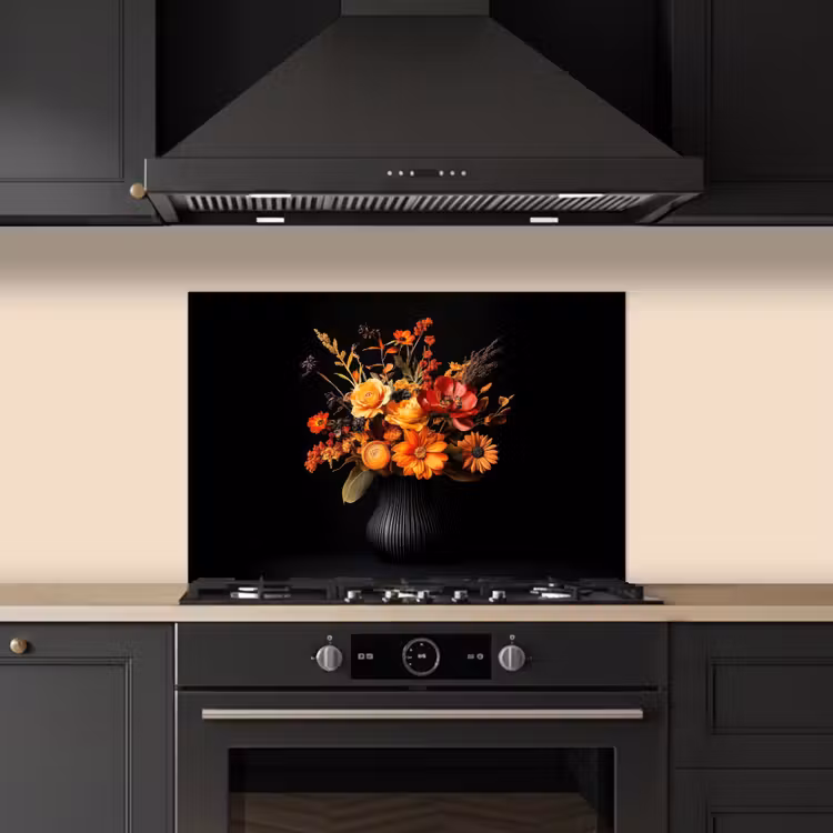 Spritzschutz Küche - Herbst - Blumenstrauß - Orange — 5
