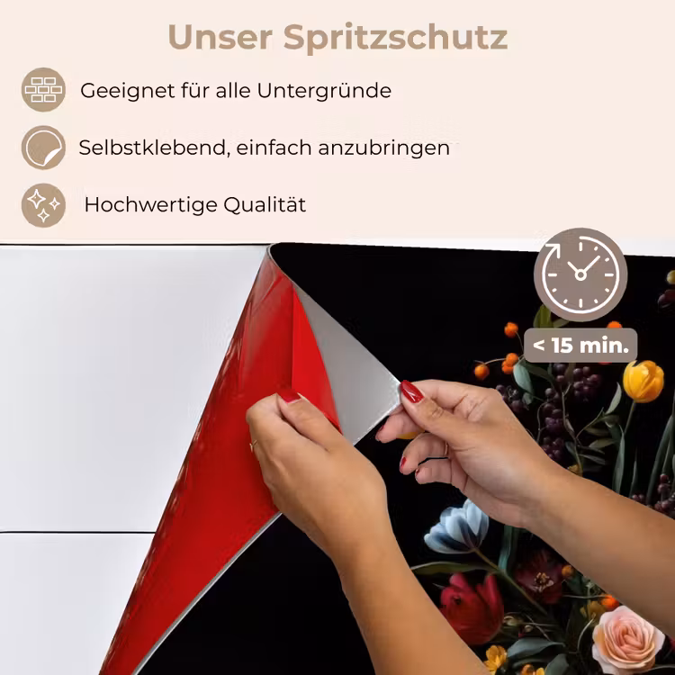 Spritzschutz Küche - Klassisch - Vase - Blumenstrauß - Blumen — 4