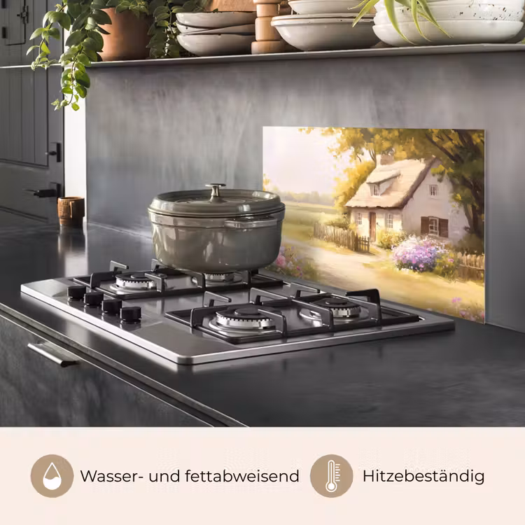 Spritzschutz Küche - Landhaus - Holz - Blumen — 2