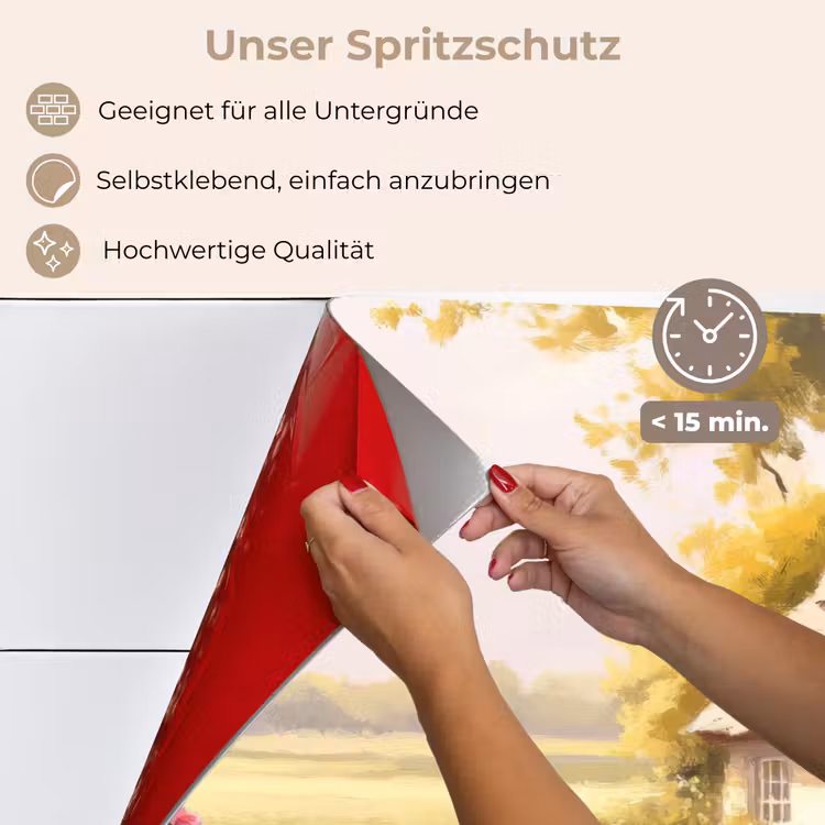 Spritzschutz Küche - Landhaus - Holz - Blumen — 4