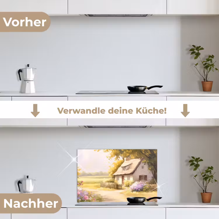 Spritzschutz Küche - Landhaus - Holz - Blumen — 7