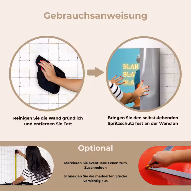 Spritzschutz Küche - Papagei - Kochmütze - Zitat - Neon — 6