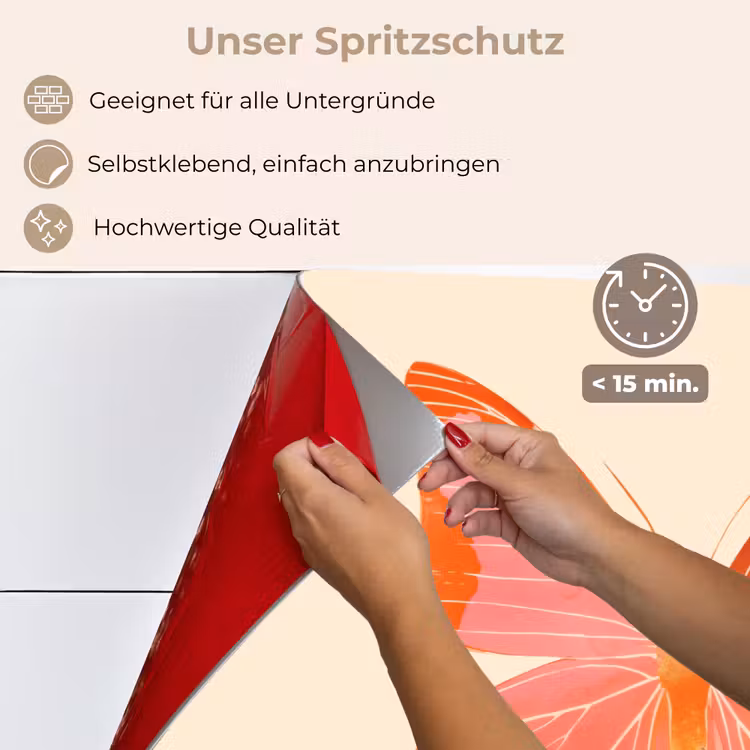 Spritzschutz Küche - Schmetterling - Minimalistisch - Rosa — 4
