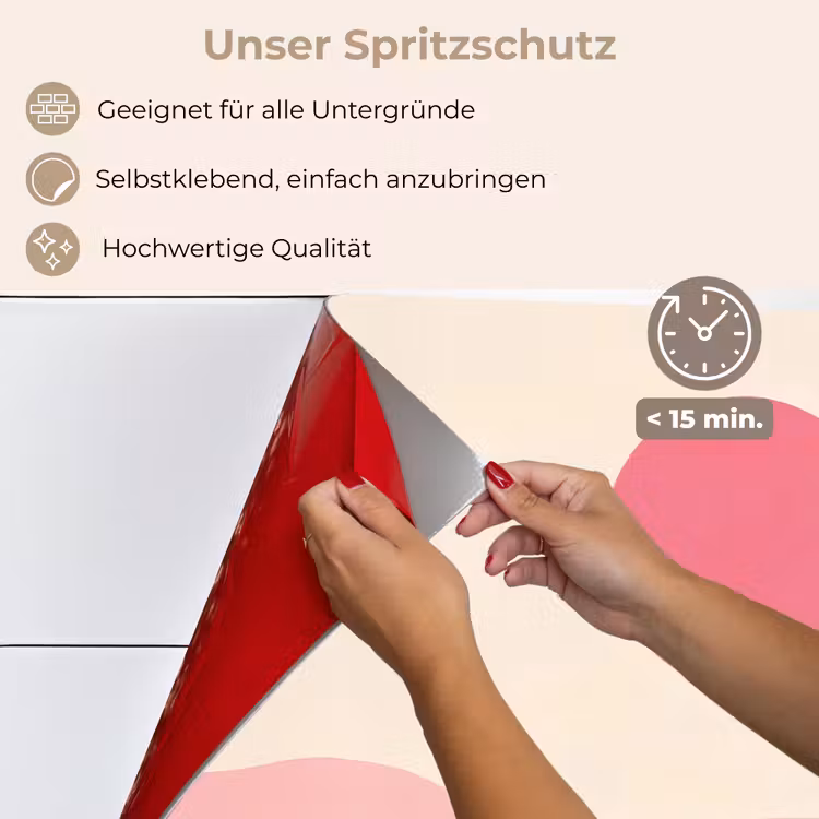 Spritzschutz Küche - Sonne - Hügel - Abstrakt - Rosa — 4