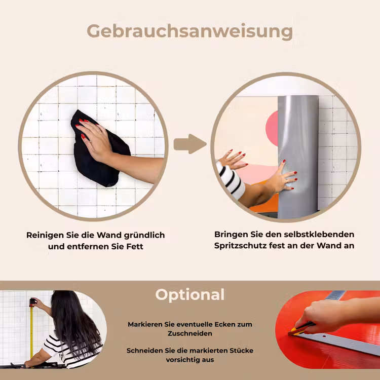 Spritzschutz Küche - Sonne - Hügel - Abstrakt - Rosa — 6