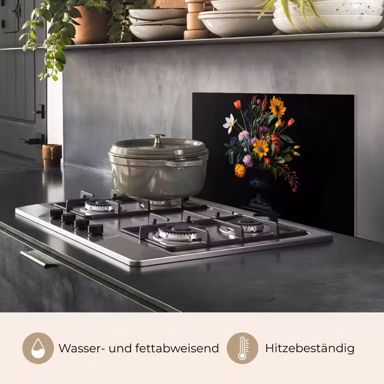 Spritzschutz Küche - Sonnenblumen - Blumenstrauß - Bunt — 2