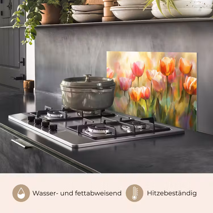 Spritzschutz Küche - Tulpen - Märchenhaft - Farbenfroh — 2
