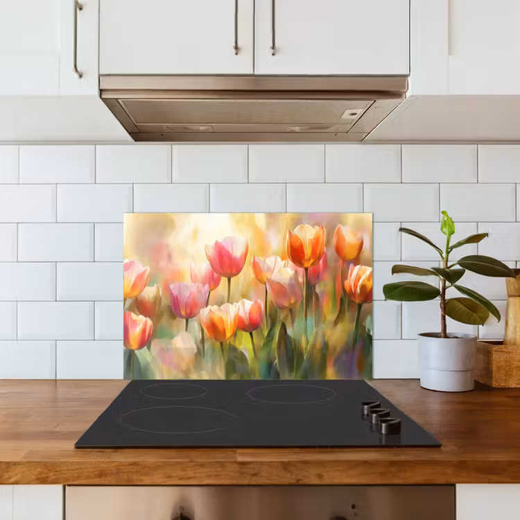 Spritzschutz Küche - Tulpen - Märchenhaft - Farbenfroh — 3