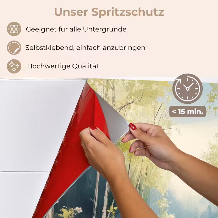 Spritzschutz Küche - Wald - Malerei - Farbenfroh — 4