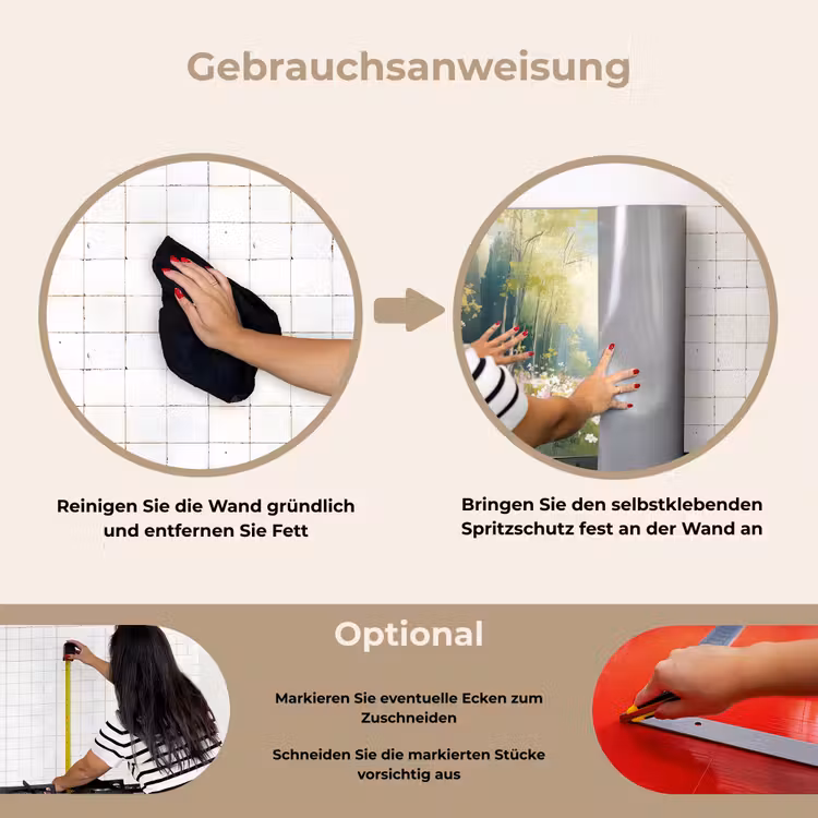 Spritzschutz Küche - Wald - Malerei - Farbenfroh — 6