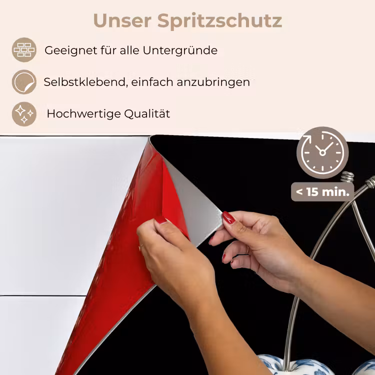 Spritzschutz Küche - Kirschen - Delfter Blau - Obst — 4