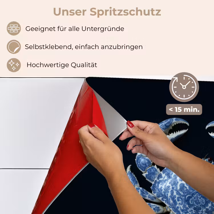 Spritzschutz Küche - Krabbe - Delfter Blau - Tiere — 4