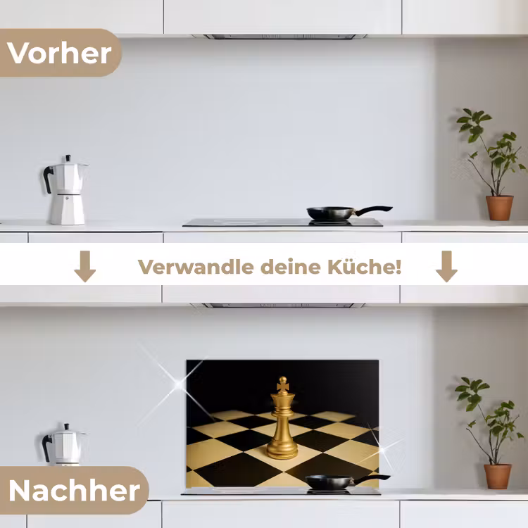 Spritzschutz Küche - Schachfigur - König - Schachbrett - Blockiert — 7