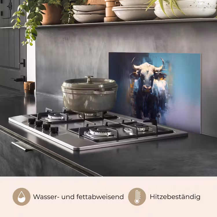 Spritzschutz Küche - Taurus - Schwarz - Abstrakt - Hörner — 2