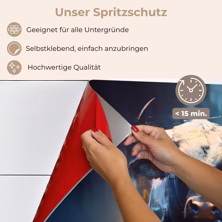 Spritzschutz Küche - Taurus - Schwarz - Abstrakt - Hörner — 4