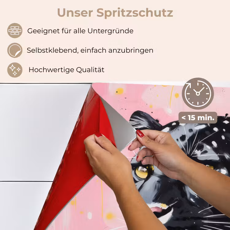 Spritzschutz Küche - Schwarz - Panther - Rosa - Abstrakt — 4