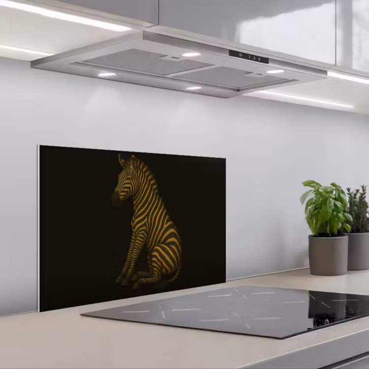 Spritzschutz Küche - Zebra - Streifen - Gold — 1