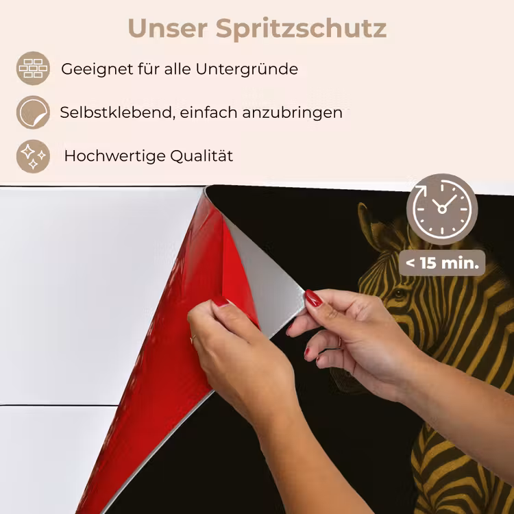 Spritzschutz Küche - Zebra - Streifen - Gold — 4