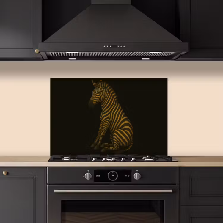 Spritzschutz Küche - Zebra - Streifen - Gold — 5