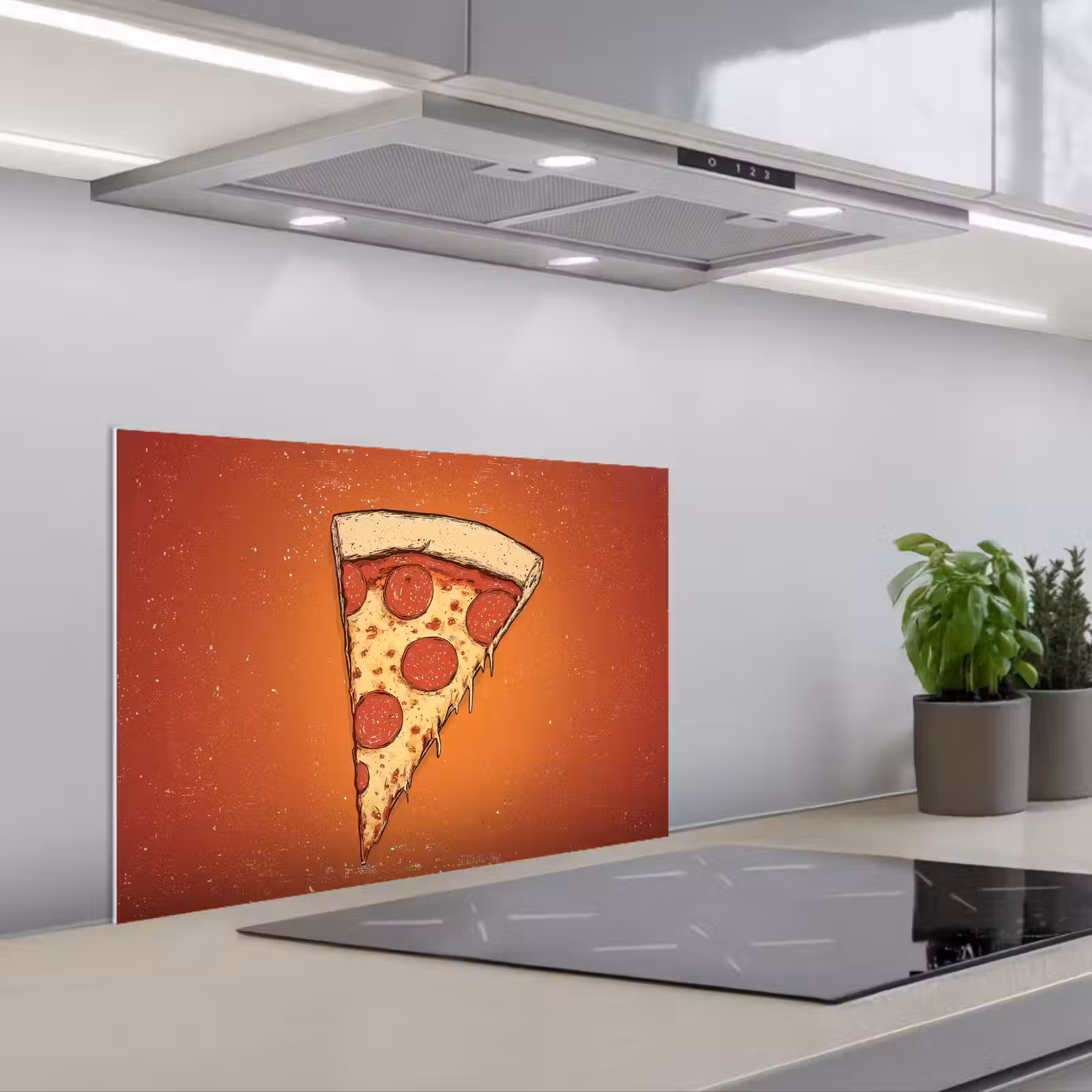Spritzschutz Küche - Pizza - Käse - Rot - Peperoni — 1