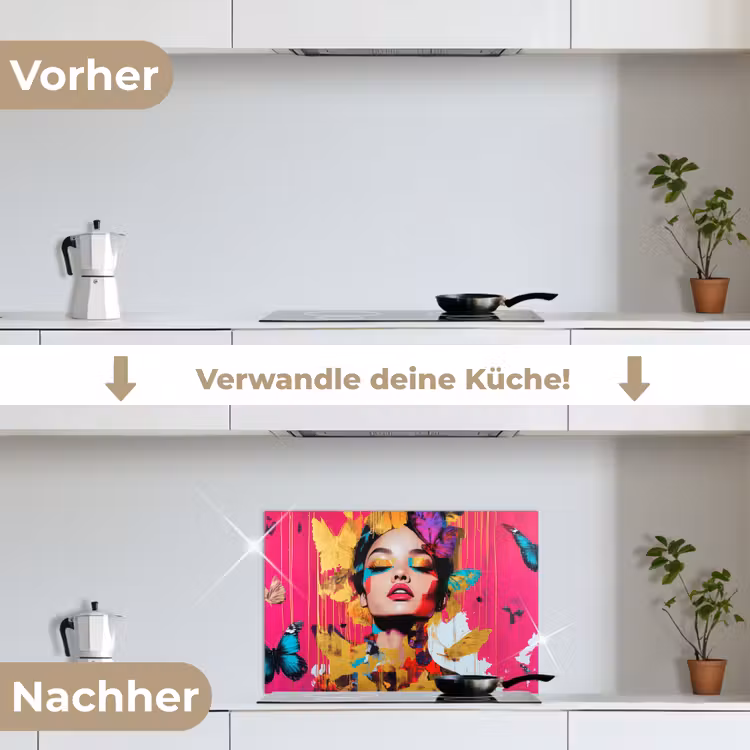 Spritzschutz Küche - Frau - Abstrakt - Farbenfroh — 7