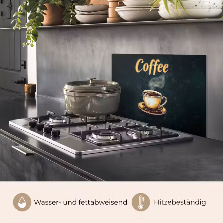 Spritzschutz Küche - Kaffee - Schale - Kaffeebohnen - Retro — 2