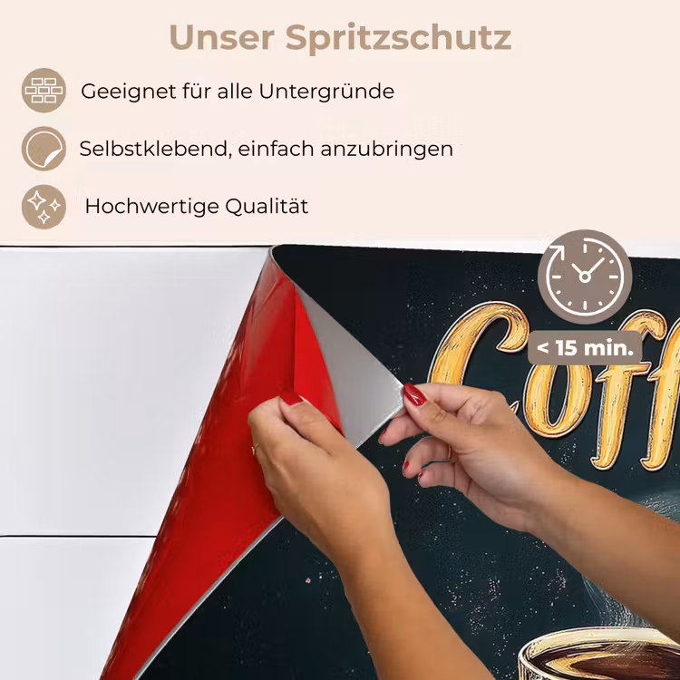Spritzschutz Küche - Kaffee - Schale - Kaffeebohnen - Retro — 4