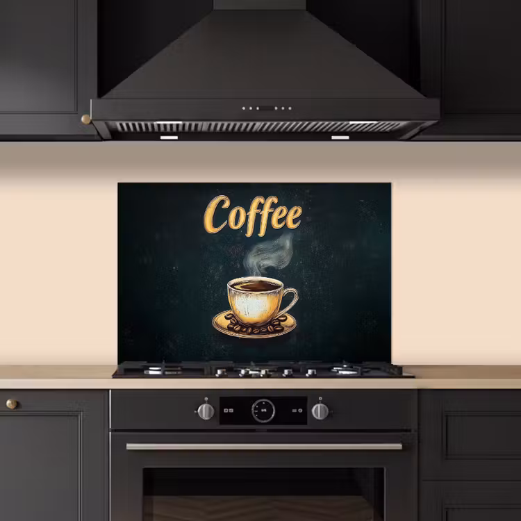Spritzschutz Küche - Kaffee - Schale - Kaffeebohnen - Retro — 5