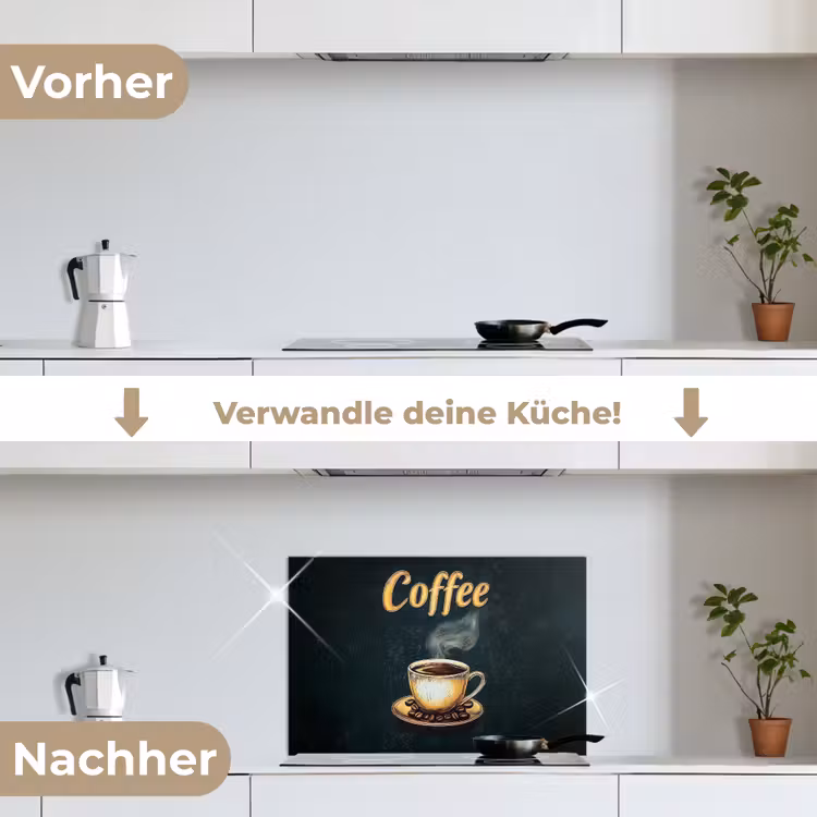 Spritzschutz Küche - Kaffee - Schale - Kaffeebohnen - Retro — 7