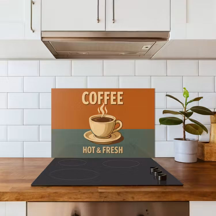 Spritzschutz Küche - Kaffee - Tasse - Vintage - Zitat — 3