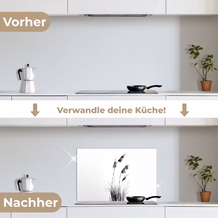 Spritzschutz Küche - Minimalistisch - Stängel - Weiß — 7