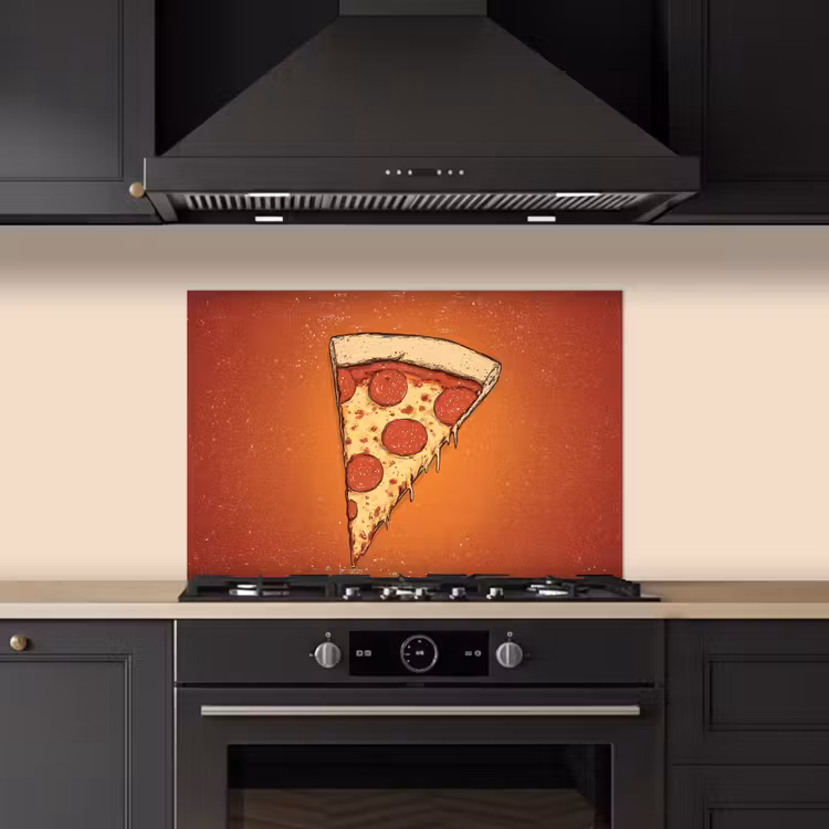 Spritzschutz Küche - Pizza - Käse - Rot - Peperoni — 5