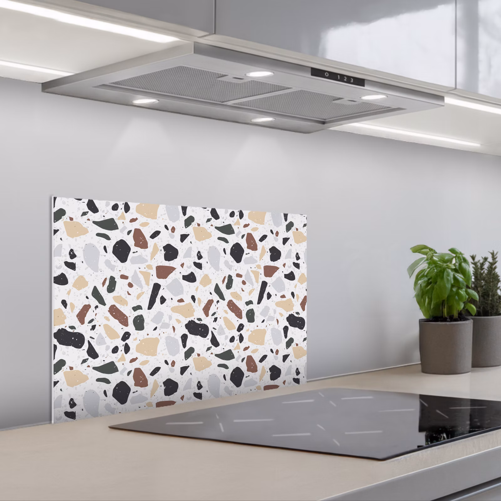 Spritzschutz Küche - Terrazzo - Muster - Bunt - Lehm — 1