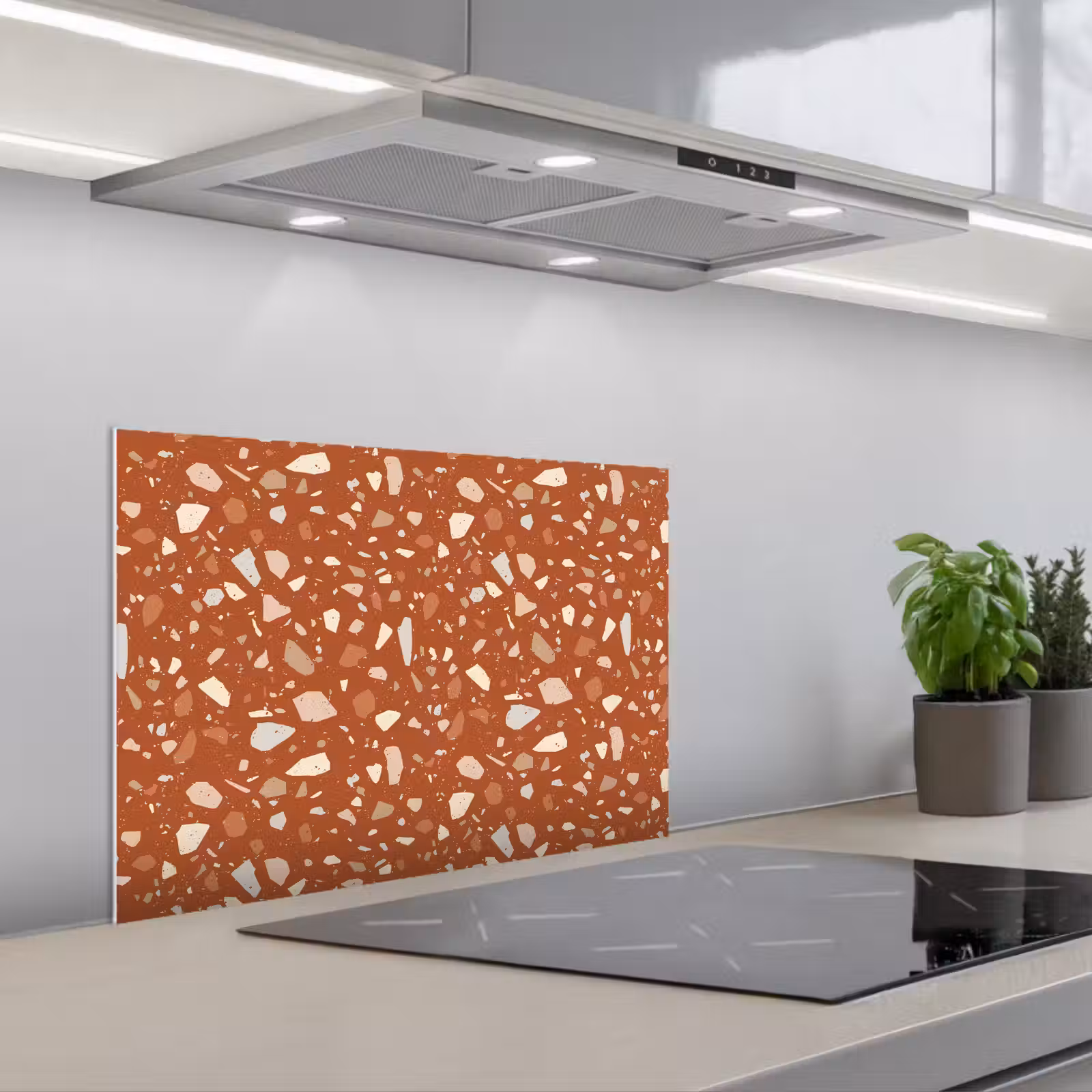 Spritzschutz Küche - Terrazzo - Muster - Lehm — 1