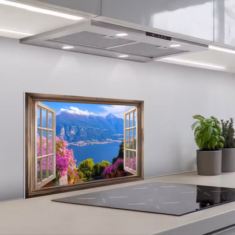 Spritzschutz Küche - Durchblick - Berg - Landschaft - Ausblicke - See — 1