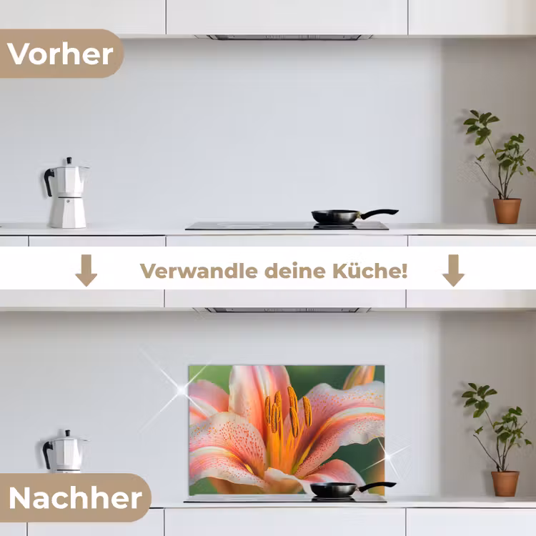 Spritzschutz Küche - Lilie - Nahaufnahme - Hellrosa — 7