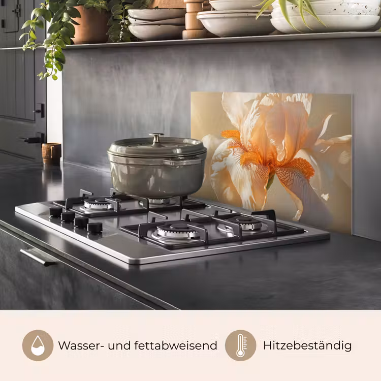 Spritzschutz Küche - Nahaufnahme - Orange - Iris — 2