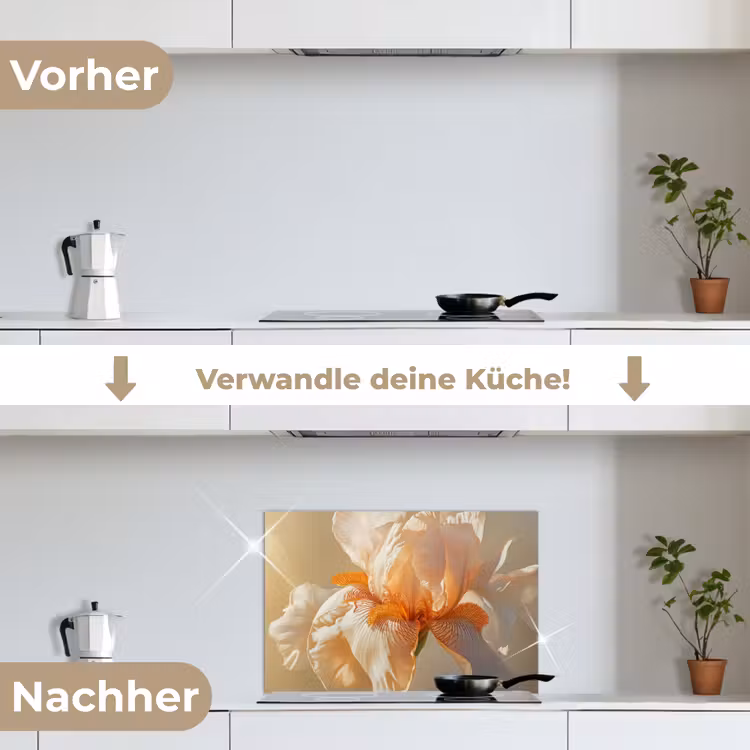 Spritzschutz Küche - Nahaufnahme - Orange - Iris — 7