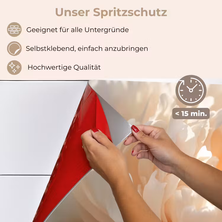 Spritzschutz Küche - Nahaufnahme - Pfingstrose - Hellrosa — 4