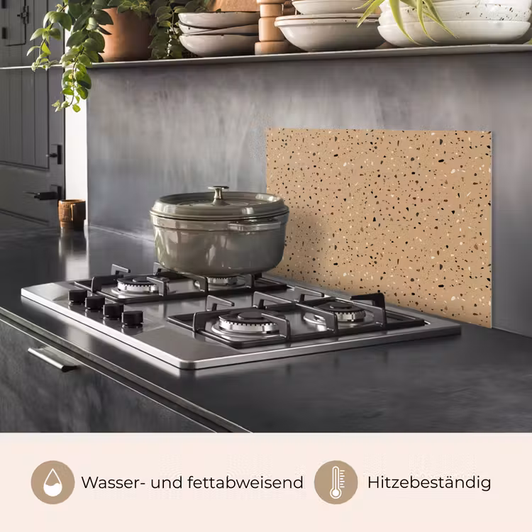 Spritzschutz Küche - Terrazzo - Muster - Beige — 2