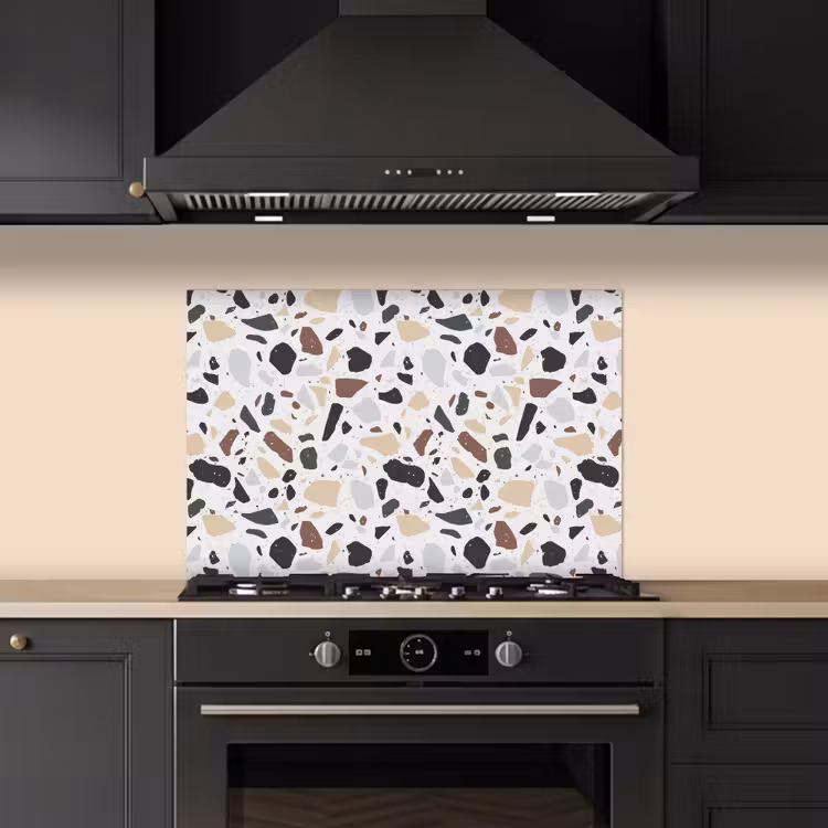 Spritzschutz Küche - Terrazzo - Muster - Bunt - Lehm — 5