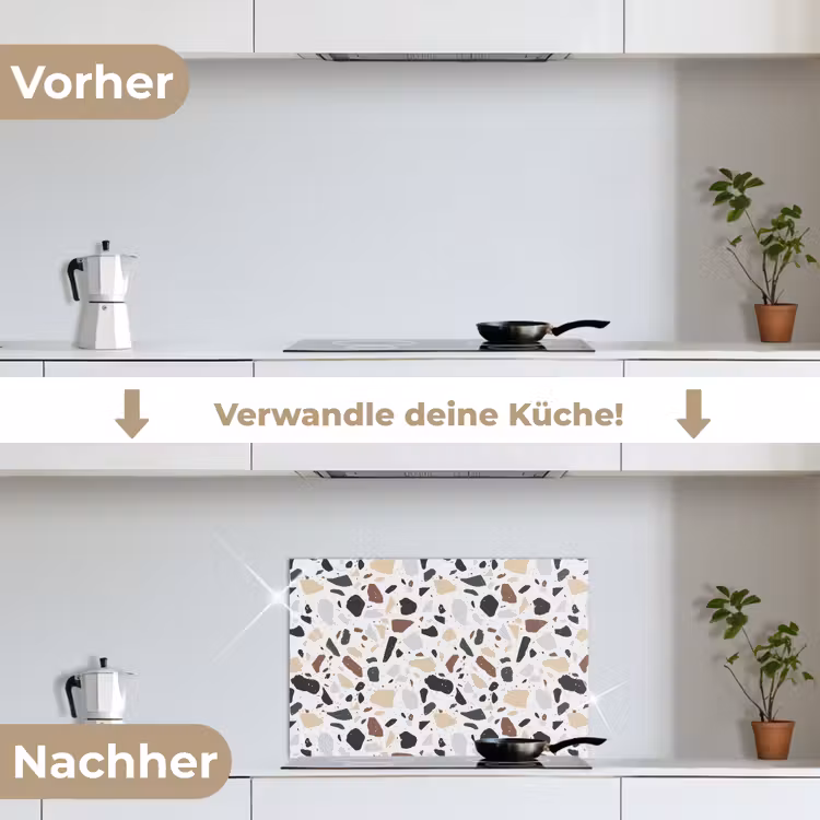 Spritzschutz Küche - Terrazzo - Muster - Bunt - Lehm — 7