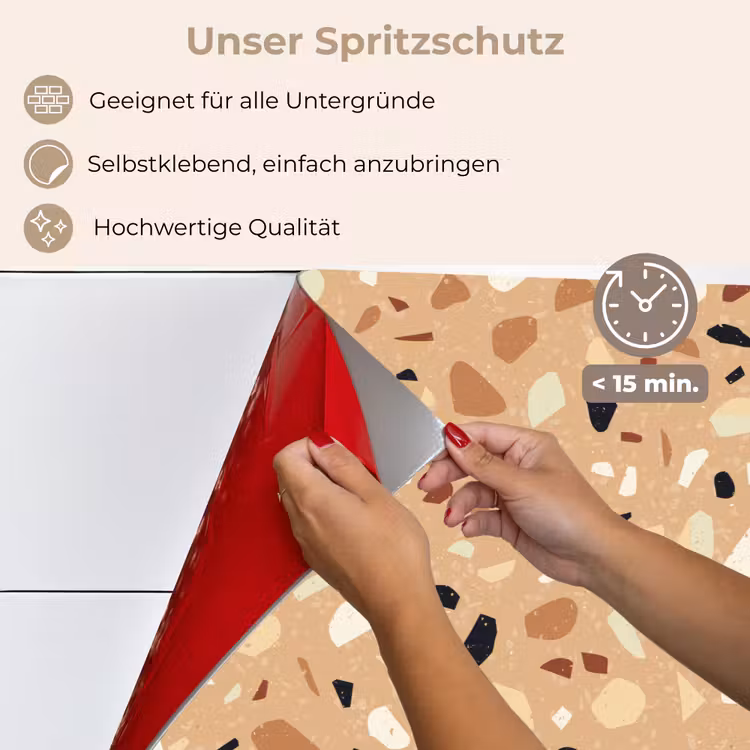 Spritzschutz Küche - Terrazzo - Muster - Bunt - Orange — 4