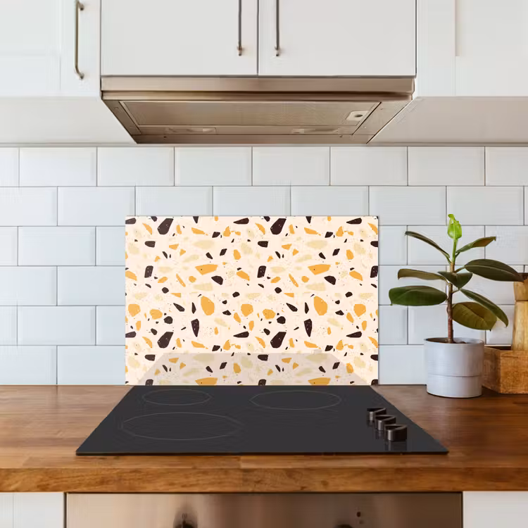 Spritzschutz Küche - Terrazzo - Muster - Gelb - — 3